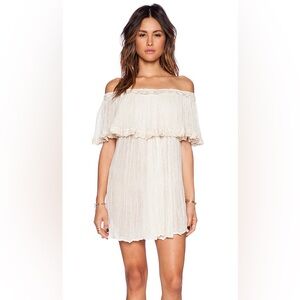 💯Cotton Jen's Pirate Booty Strapless Cream Dress